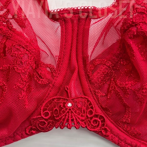Empreinte 36D Apolline 07158 Embroidered Underwire Full Cup Bra in Fever - Picture 10 of 16